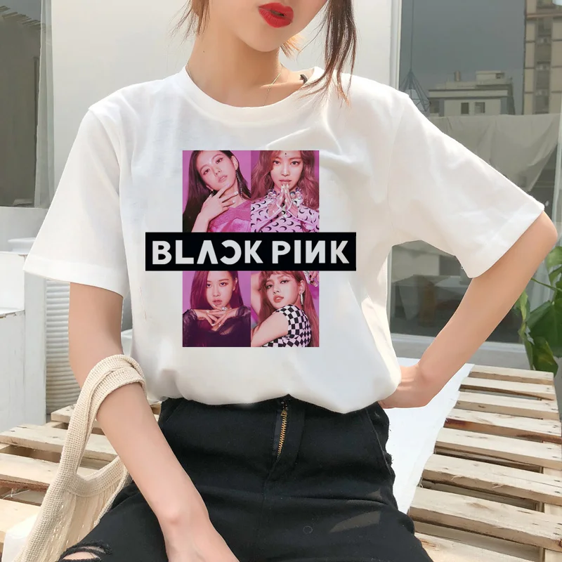 4027 Blackpink Kill This Love Футболка Harajuku LISA JISOO JENNIE ROSE 90s мультяшная футболка женская модная футболка женская футболка Ullzang - Цвет: 4027