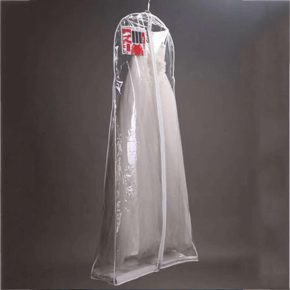 Clear Wedding Dress Cover Storage Bags Dustproof Large Bridal Gown Garment 160/170/180CM