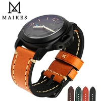 maikes watch accessories genuine cow leather watch band 20mm 22mm 24mm 26mm watchbands men watch strap for panerai bracelets