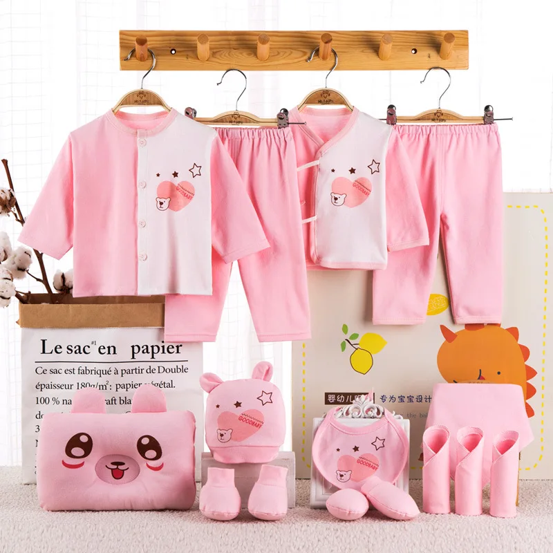 

15 piece newborn baby set boy clothes 100% cotton infant suit baby girl clothes outfits pants baby clothing hat bib ropa de bebe