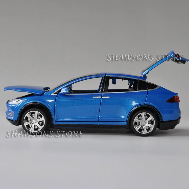1:32 литьевая модель автомобиля игрушки Tesla Model X 90D Pulll Реплика со звуком и