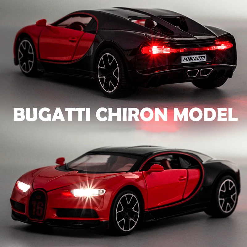 KIDAMI игрушечный автомобиль из 1:32 сплава Bugatti Chiron звуковой светильник коллекция