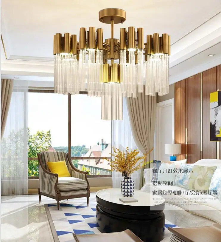

Chandelier living room simple modern light luxury post modern dining room bedroom villa hotel engineering crystal lamps