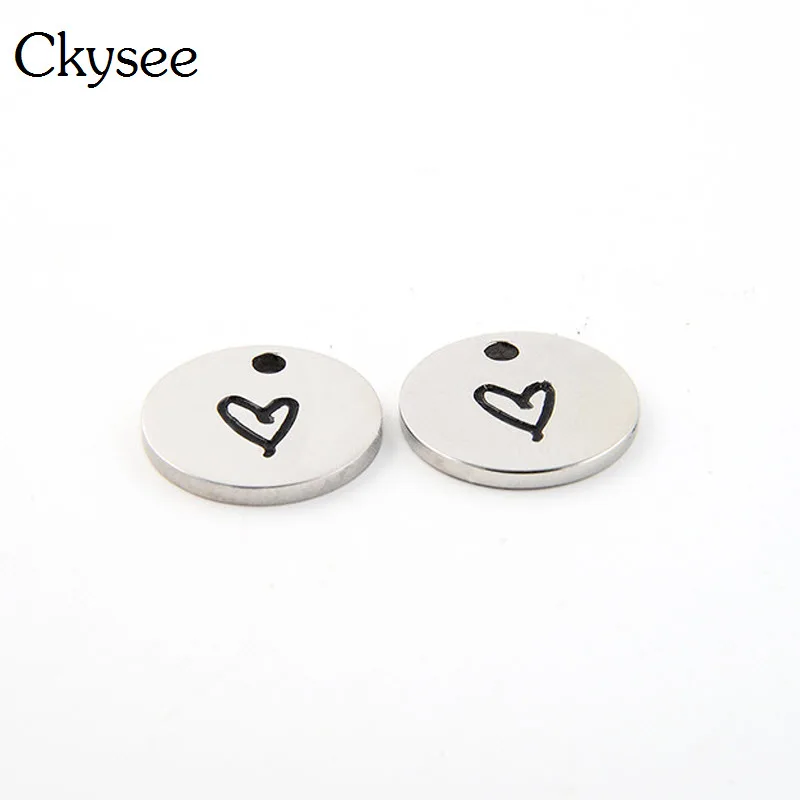 Ckysee 5 шт./лот Подвески в виде сердца оптовая продажа 14 мм тибетский серебристый