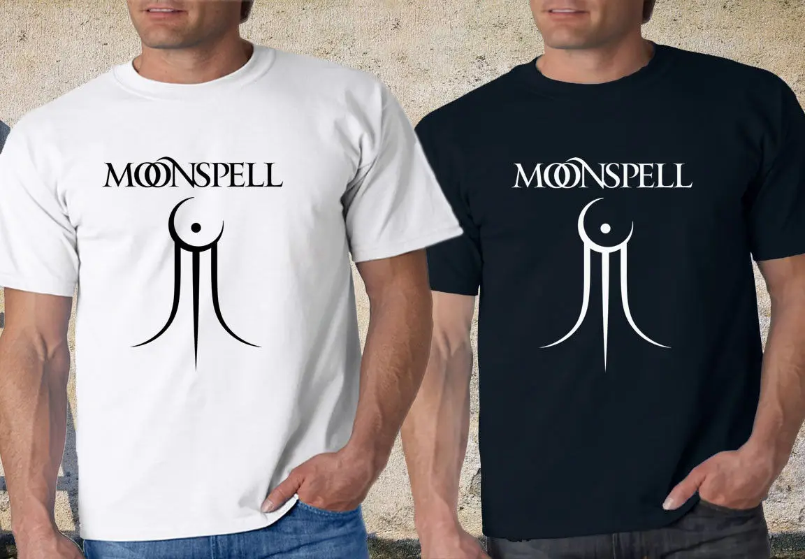 Черная и белая футболка MOONSPELL Gothic Doom Metal Tiamat Draconian S 3XL Мужская черная хлопковая с