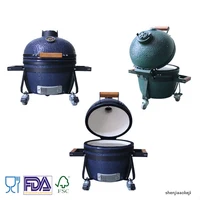 14-Inch Outdoor Ceramic Mini barbecue Grill High Temperature Resist Desktop BBQ Charcoal Grill for Party/Home/Garden/camping 1pc