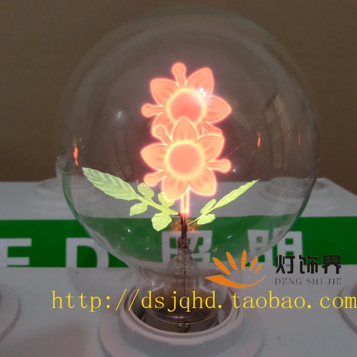 Edison Industrial Tungsten Wire Flame Bulb (Sunflower Star Rose LOVE) Romantic Decoration E27 Chrismas Birthday | Лампы и освещение