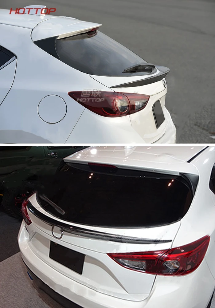 Для Mazda 3 Axela хэтчбек ABS углеродного ABS задний спойлер заднего багажника, крыла украшения Cove автомобильные аксессуары для укладки волос