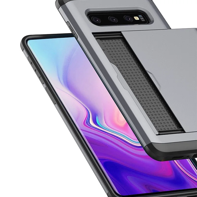 Твердый чехол CYATO Slide Card для Samsung Galaxy S10 Plus S10E чехлы телефонов Роскошный деловой S9