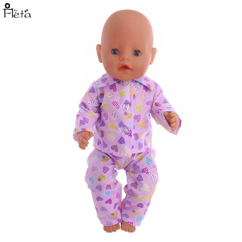 Флисовая Пижама одежда для вечеринки пижама с белыми пуговицами 43 см Reborn Baby Doll