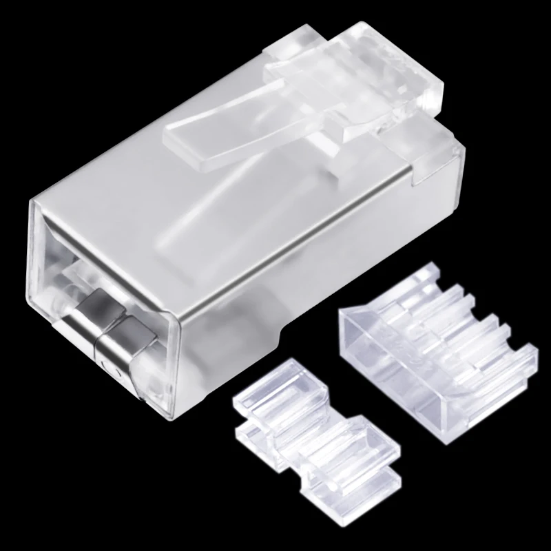 CNCOB 50u позолоченный тройной Ethernet разъем Cat6 RJ45 8p8c модульный штекер гигабитный