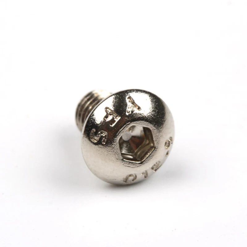 10pcs Silver Round 10 шт. M4 винты DIY нож инструменты материал нож ручка пластины крепления частей - Цвет: 10pcs Silver Round