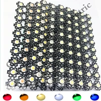 100pcs 3w watts high power smd led chip light beads white red blue green ir uv with 20mm pcb