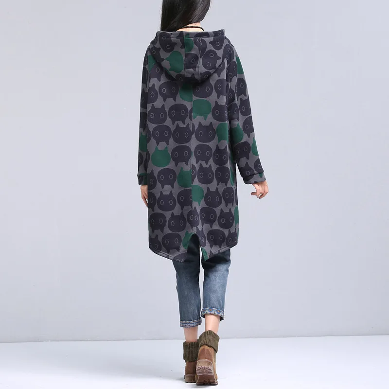 Новинка 2017 Высококачественная Вельветовая толстовка средней длины с капюшоном и