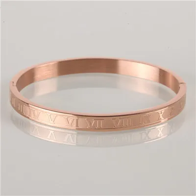 Men And Rose Gold Mcllroy, мужской Браслет-манжета, браслет из нержавеющей стали, розовое золото, браслет с резьбой, римская цифра, классические ювелирные изделия, высокое качество 328 - Окраска металла: Men And Rose Gold