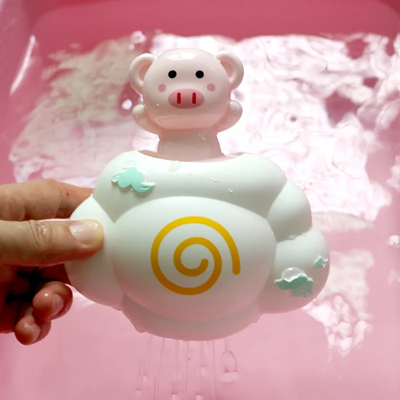 Pinky Piggy Детская игрушка для ванны с облаком, Детская обучающая игрушка для ванной, детская игрушка для мальчиков и девочек от 1 до 3 лет, веселая ванна для малышей, пена, пляжный плавательный бассейн - Цвет: Pinky Piggy