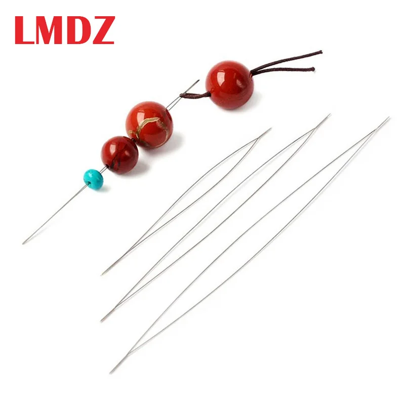 Иглы для бисероплетения LMDZ с большими изогнутыми глазами иглы бусины и жемчужины