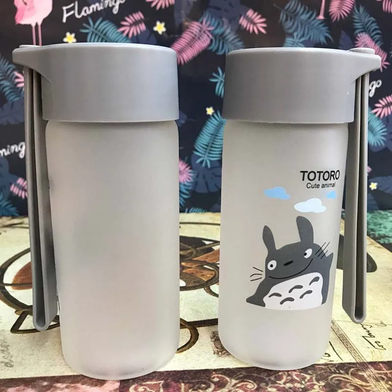 300 мл Kwaii Totoro carring бутылка из толстого стекла бутылка для сока ovenproof стеклянная бутылка с силиконовым уплотнением мультяшная детская стеклянная посуда для напитков