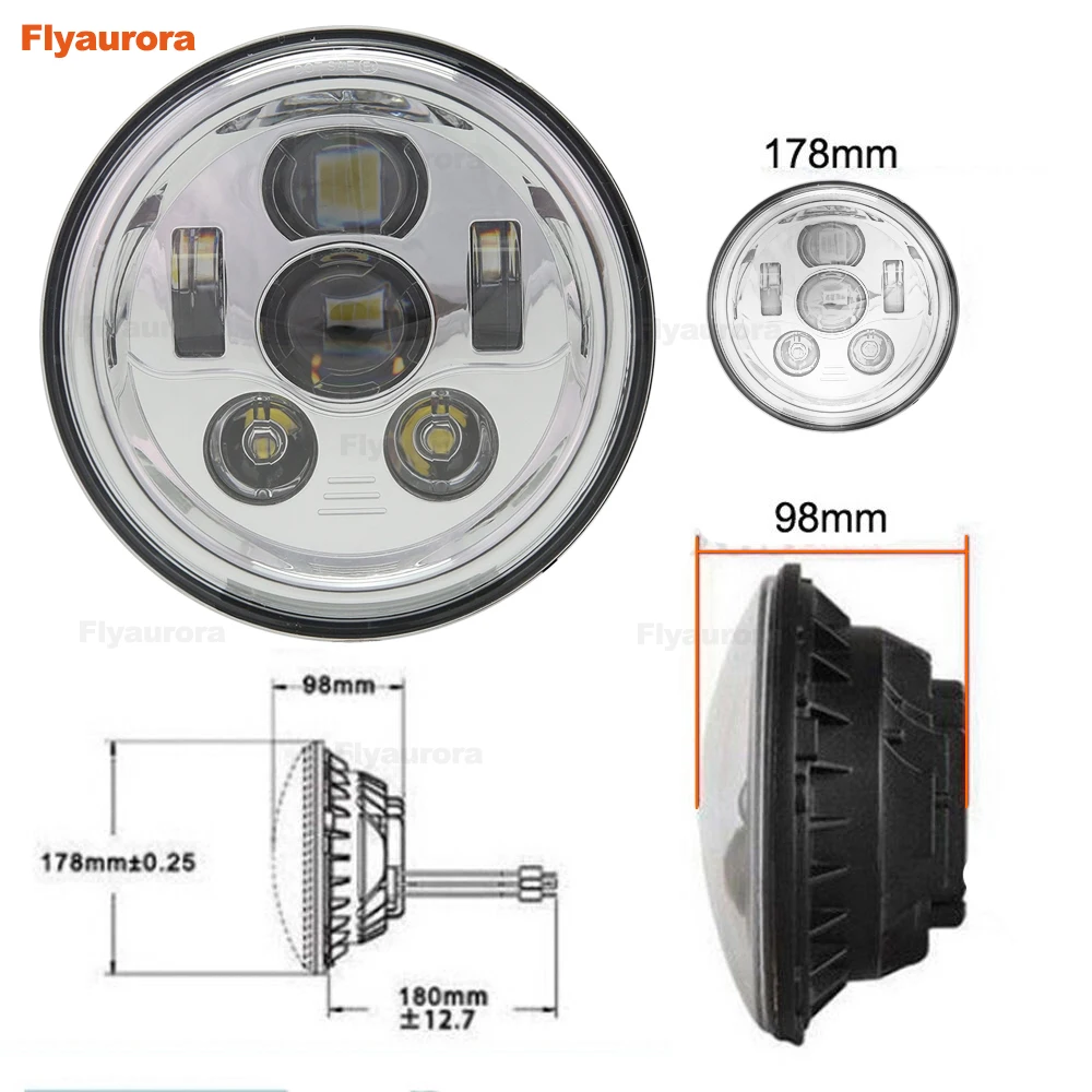 Flyaurora 1 шт мотоцикла LED Ангел глаз Высокая ближнего света фар лампа универсальный