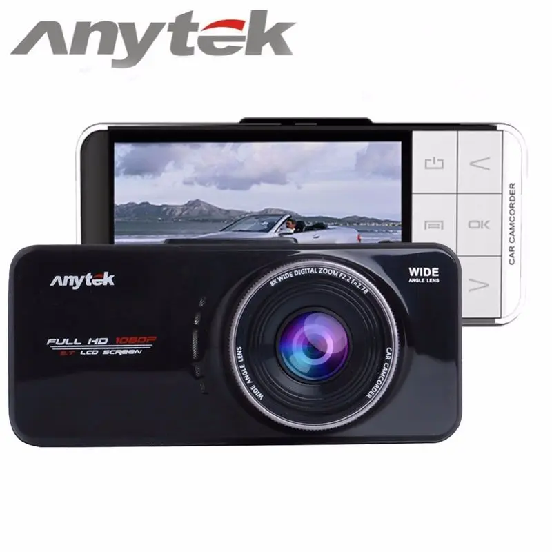Автомобильный видеорегистратор Anytek AT66A Novatek 96650 AR0330 2 7 дюйма TFT Full HD 1080P с углом
