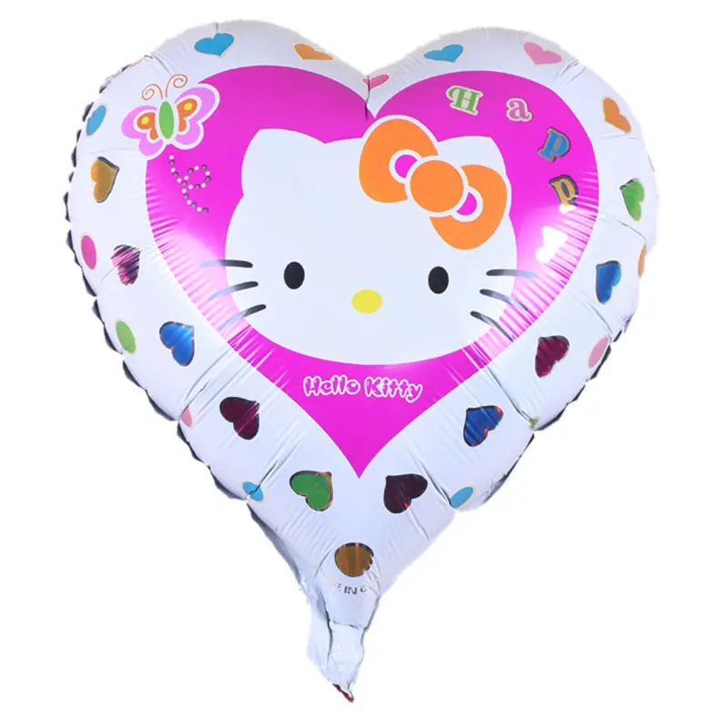 Бесплатная доставка 50 шт. 18 дюймов hello kitty cat воздушный шар алюминиевая фольга