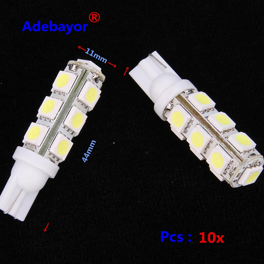 Оптовая продажа 10 шт. T10 DC 12V 5050 SMD 13 светодиодный Белый Автомобильный боковой