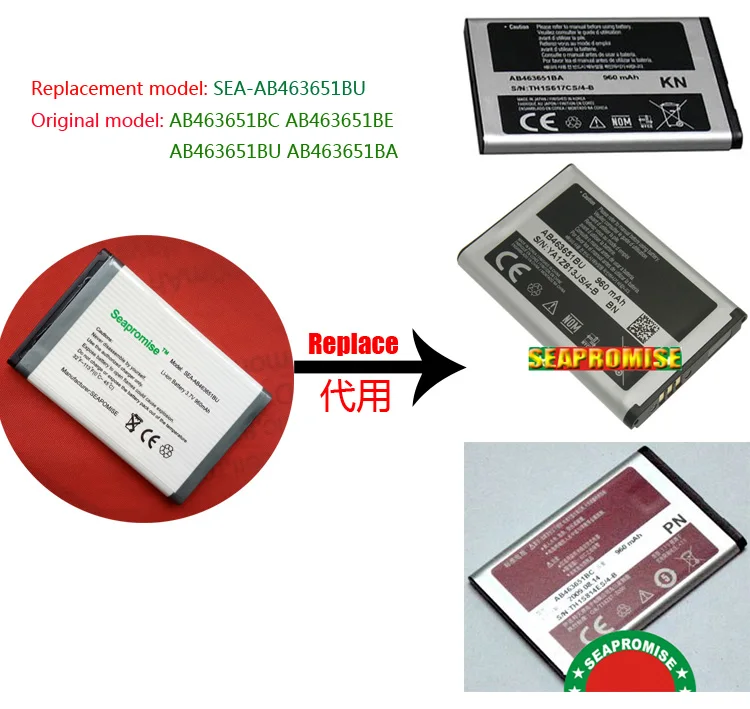 Аккумулятор AB463651BU для SAMSUNG F278 F400 F408 J800 J808 L700 L708 T739 ZV60 239 S5628i S5620 C3518 S5628|battery for canon eos