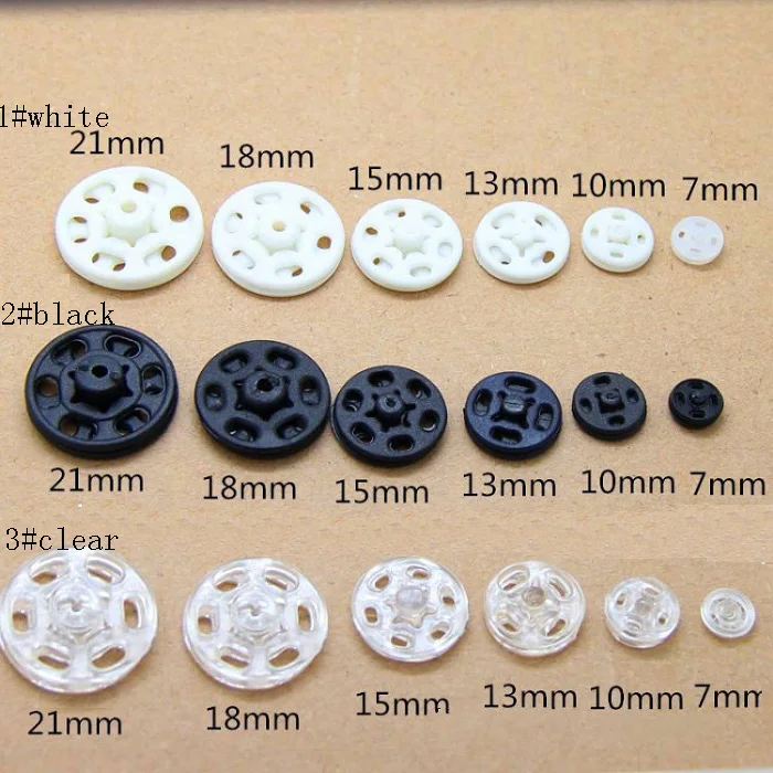 Snap Buttons 7.5/10/12-25mm Fasteners Press Stud Invisible plastic for handmade Gift Box Scrapbook Craft DIY Sewing Accessories | Дом и сад