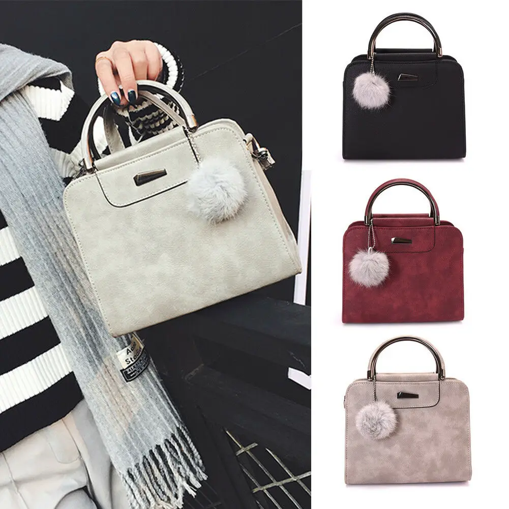 Новинка 2019 популярная женская сумка-мессенджер через плечо сумочка с помпоном