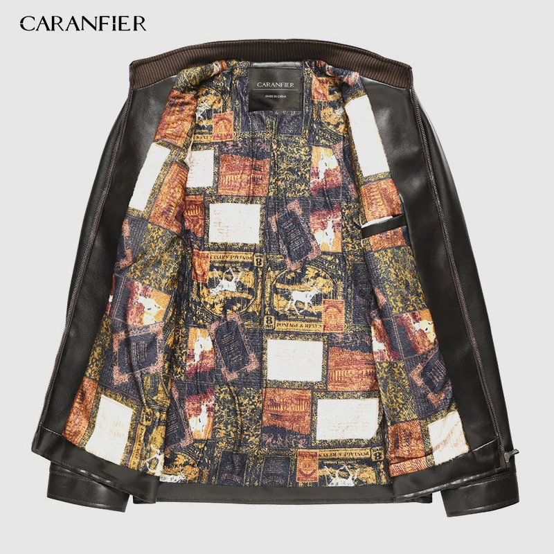 Куртка CARANFIER из искусственной кожи мужская зимняя Вельветовая толстая кожаная со