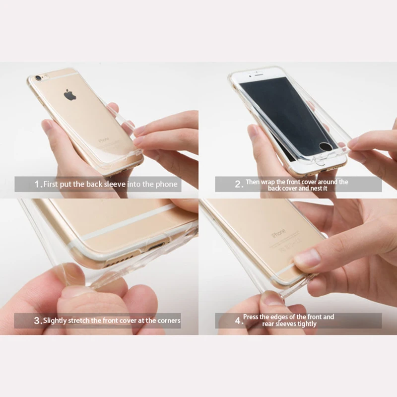360 градусов полный корпус телефона чехол для iPhone 7 8 6 6s Plus X XS Max XR 5 5S SE Мягкий