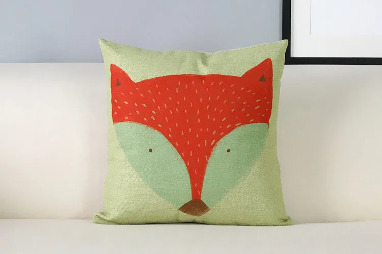 Скандинавские Мультяшные животные подушки Happy Bear Fox белье наволочки диванные