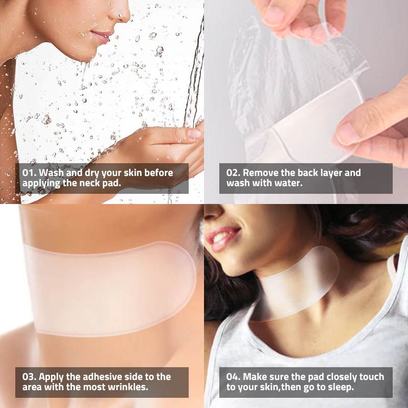 Reusable Anti Wrinkle Silicone Care Neck Pad Neck Tape Wrinkle Pads For Neck Wrinkle Treatment Prevention Remover Face Wrinkle
