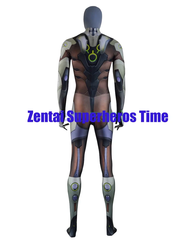 Новейший игровой костюм генджи 3D принт спандекс косплей мужской супергерой