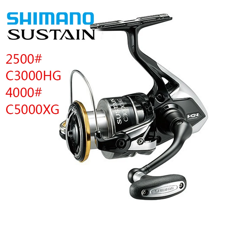 100% оригинальная спиннинговая Рыболовная катушка Shimano SUSTAIN 2500/C3000HG/4000 передаточное