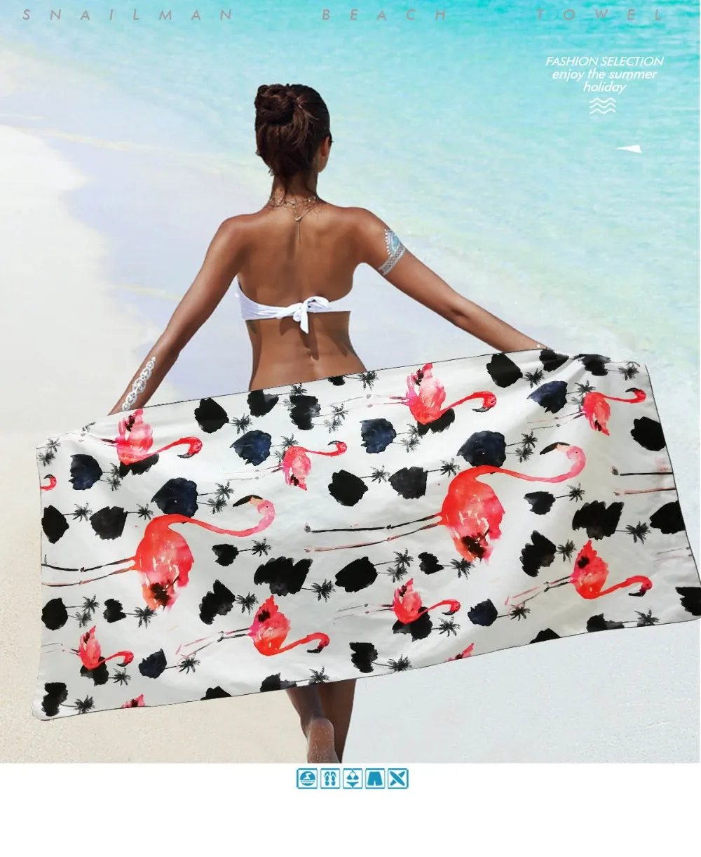 Brand Beach Towel palm leaf Microfiber Swim Surfing Diving Travel Trip Leopard Print Quick Drying |