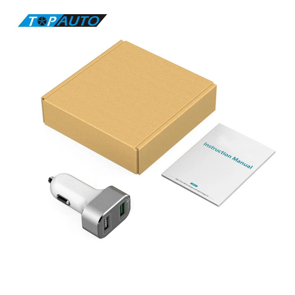 Автомобильное зарядное устройство с 2 портами USB и функцией быстрой зарядки 3 0 для