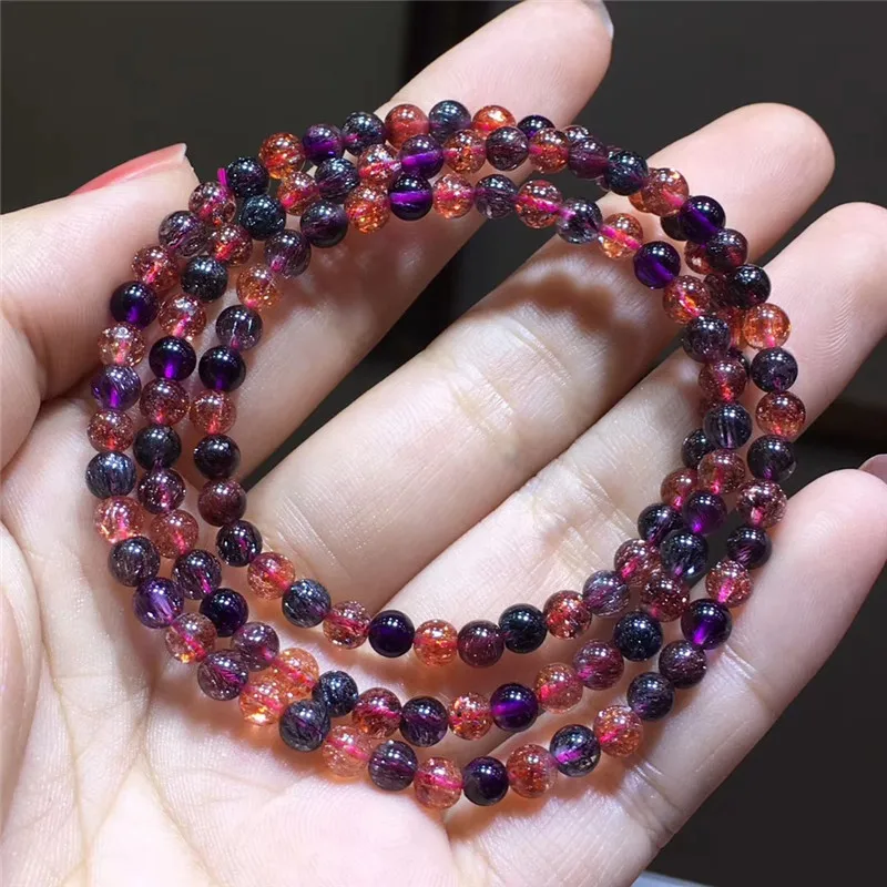 4 8 мм натуральный супер семь Мелодия камень рутилированный кварцевый модный