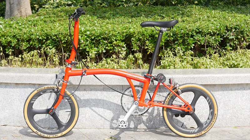 Brompton, колесо для велосипеда, углеродное, 3 Спицы, трехспицевое колесо, 6 скоростей, 16 дюймов, 349 углеродный обод, складной велосипедный светильник, электрическая колесная установка, SMC speed