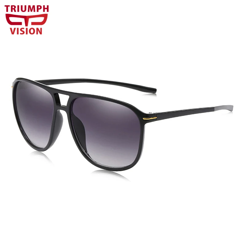 Мужские солнцезащитные очки TRIUMPH VISION матовые черные с градиентом большие простые