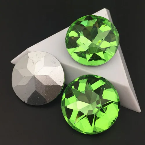 peridot Все размеры цвета 8, 10, 12, 14, 16, 25, 27 мм круглый Baoshihua стекло, кристалл, камень заостренный назад высокое качество плоский верх Стразы - Цвет: peridot
