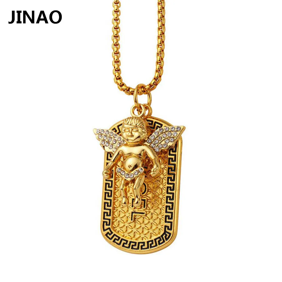 JINAO Hip Hop New Style Personality Trend Angel Army Card Pendant Necklaces Men Women Charm Fashion Jewelry Gift | Украшения и