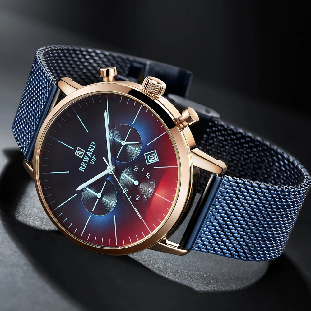 2022 New Fashion Color Bright Glass Watch Men Top Luxury Brand Chronograph Men's Stainless Steel Business Clock Men Wrist Watch fashion color bright glass watch men top luxury brand date men s stainless steel business clock men wrist watch montre homme