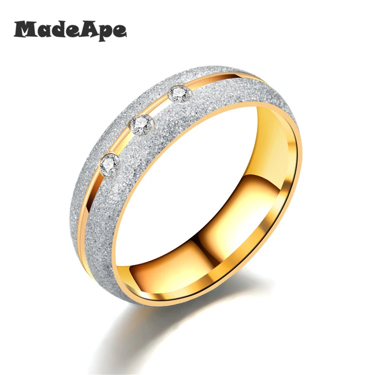 MadApe новые полые кольца для пар золотого цвета из нержавеющей стали обручальное