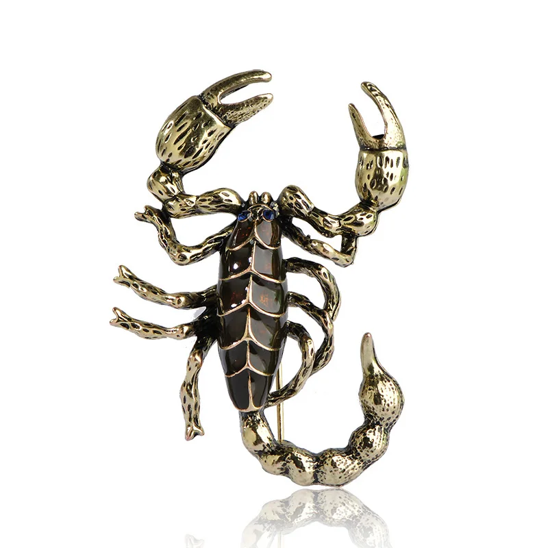 Преувеличены ювелирных изделий скорпион броши для мужчин и женщин эмаль