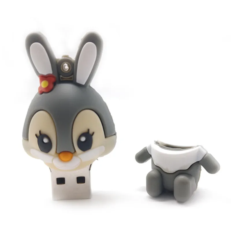 USB флеш накопитель 64 ГБ 32 16 8 4 Гб с мультяшным рисунком usb в форме кролика карта