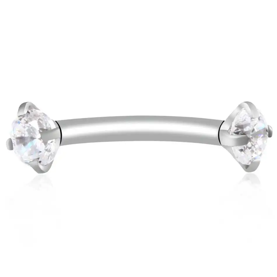 1 шт. хирургическая сталь для бровей Gem Изогнутое Кольцо для бровей Пирсинг изогнутая штанга банан ювелирные изделия для пирсинга тела Bijoux Earlets - Окраска металла: clear