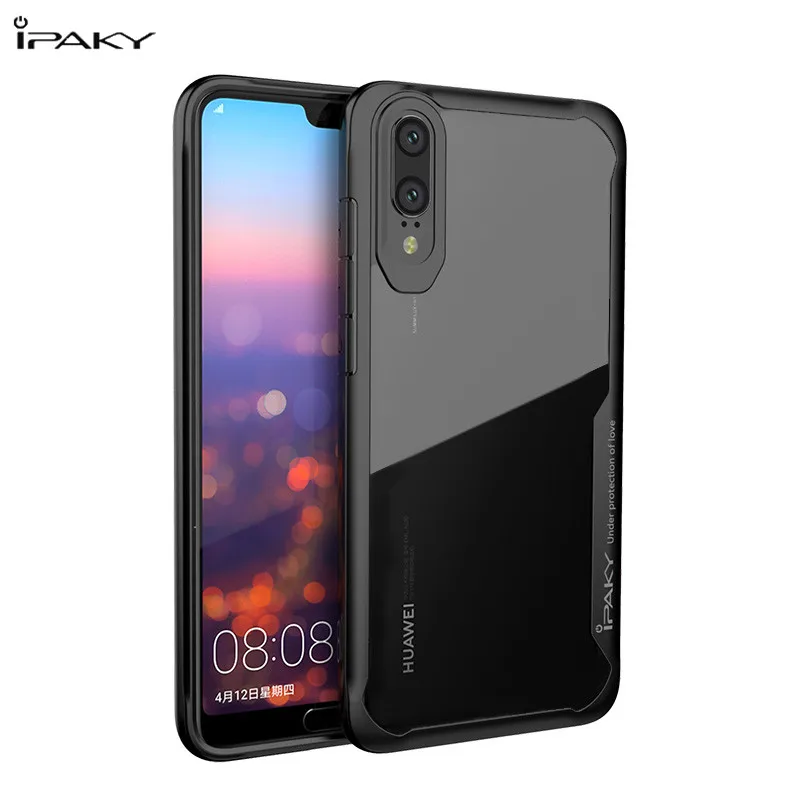 coque For huawei p20 pro IPAKY Shockproof clear Silicone TPU+PC Phone Case for P20 Lite nova 3 3i mate 10 | Мобильные телефоны и