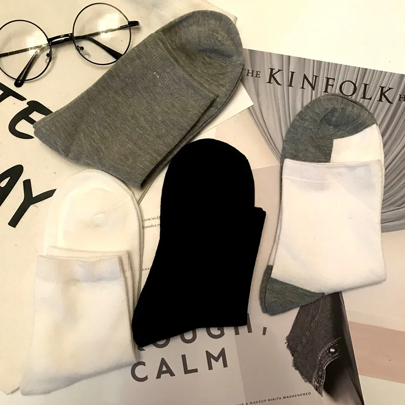 Spring Summer Men Socks Mens Sokken Ankle Short Sock Calcetines Hombre Socken Chaussettes Homme Coton White Black Grey | Мужская одежда