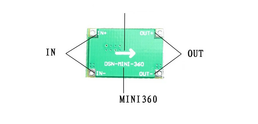 Понижающий модуль питания постоянного тока Glyduino Mini 360 модель самолета